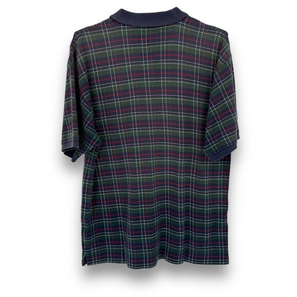 1990s Vintage Tommy Hilfiger Signature Tartan Plaid Knit Polo Shirt Logo Size M - Picture 2 of 4